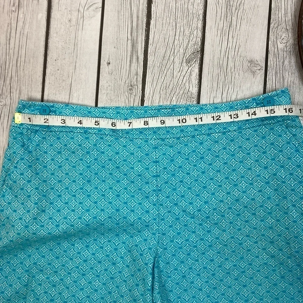 Talbots Geometric Print Linen Blend Shorts